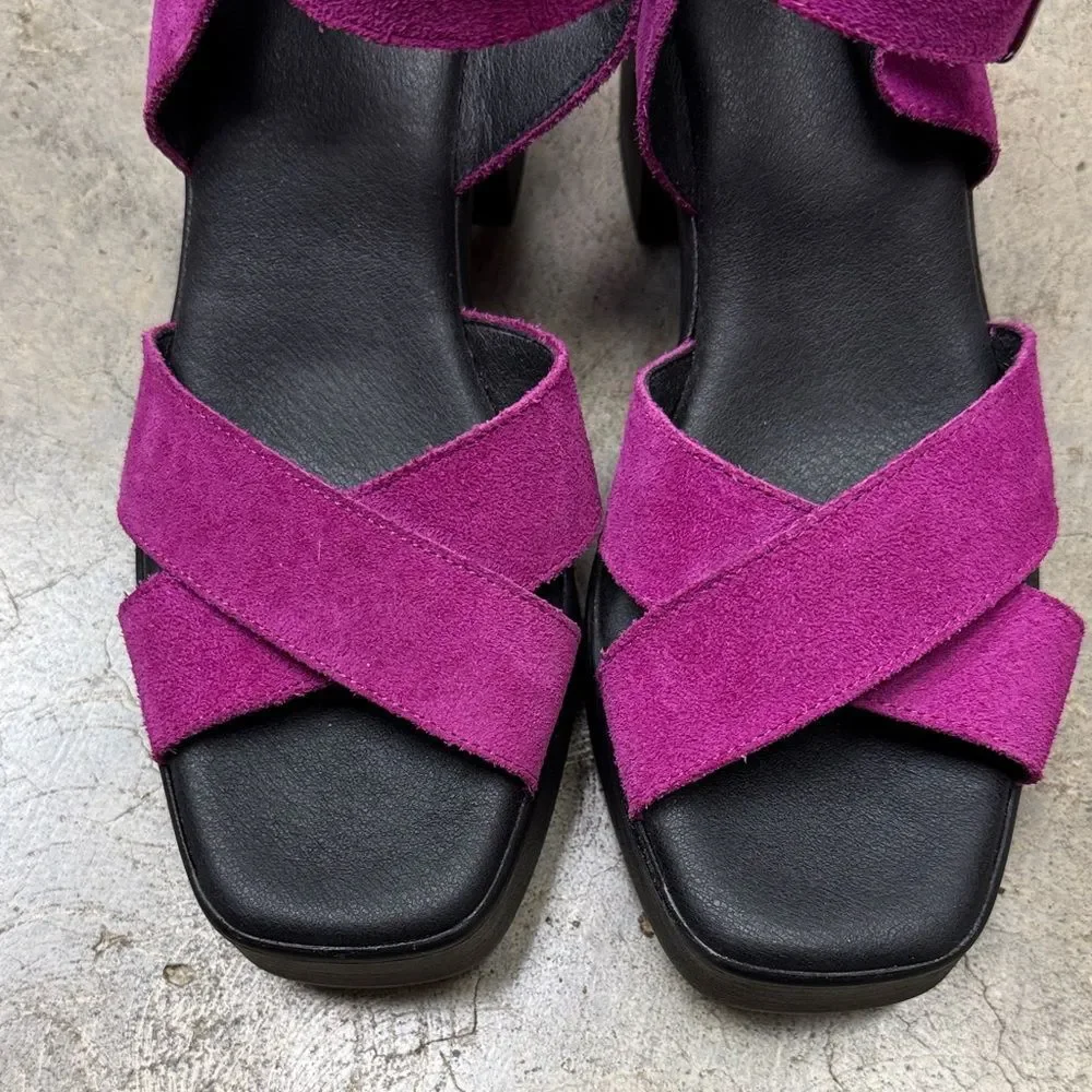 * Nordstrom Magenta and Black Platform Sandals